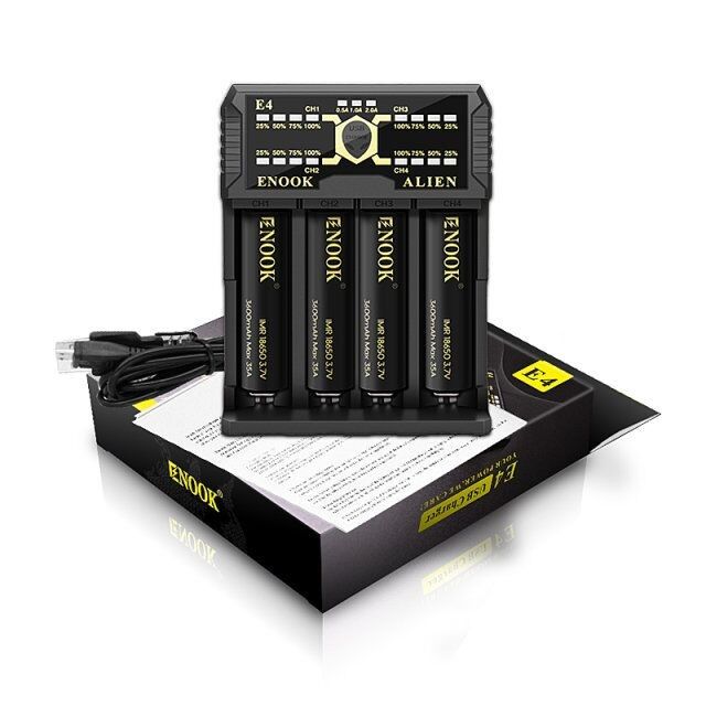 Enook E4 Li Ion Batteries Caricabatterie Scarica con carica di Ake DC 3.6V / 3.7V
