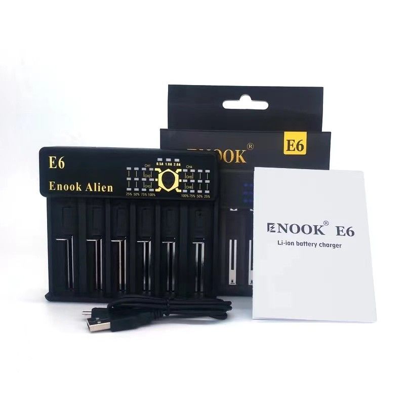 2A 6 Caricatore di batteria agli ioni di litio 18650/26650/18350/18490/18500