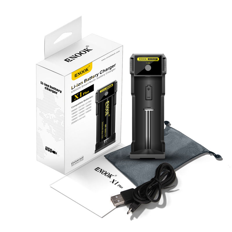 Caricabatterie mono slot agli ioni di litio 1.0A corrente USB 18650 caricabatterie veloce