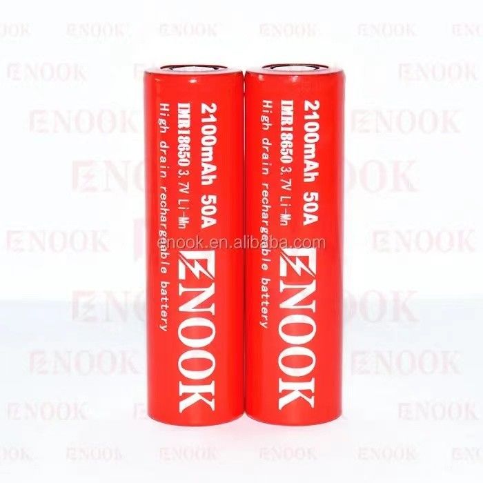 Portatile 18650 Batteria Li-Ion ad alto drenaggio 2100mAh 3.7V Max 50A Con capo piano