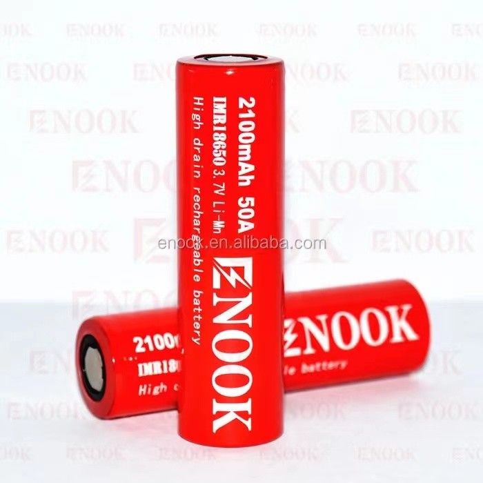 Portatile 18650 Batteria Li-Ion ad alto drenaggio 2100mAh 3.7V Max 50A Con capo piano