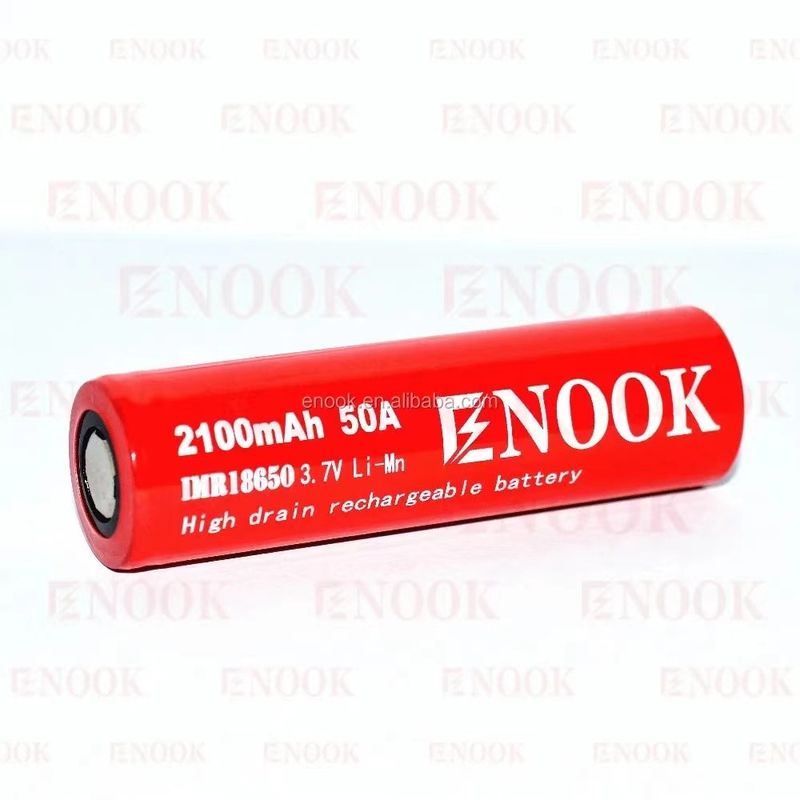 Portatile 18650 Batteria Li-Ion ad alto drenaggio 2100mAh 3.7V Max 50A Con capo piano
