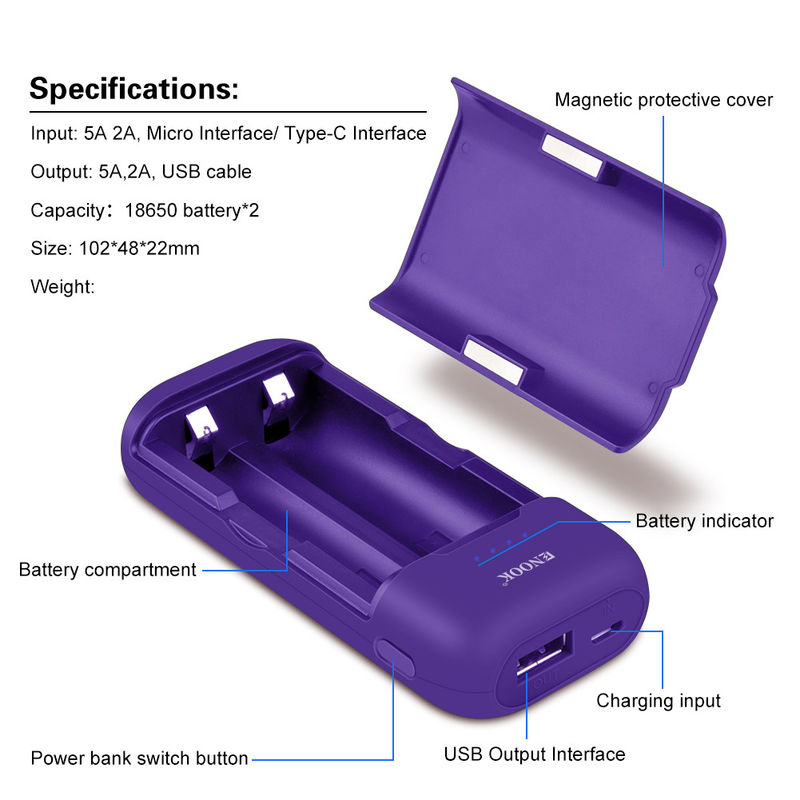 Power Bank Car Battery Charger Box Adapter Charger Per 3.7V 18500 18650 21700 Cella