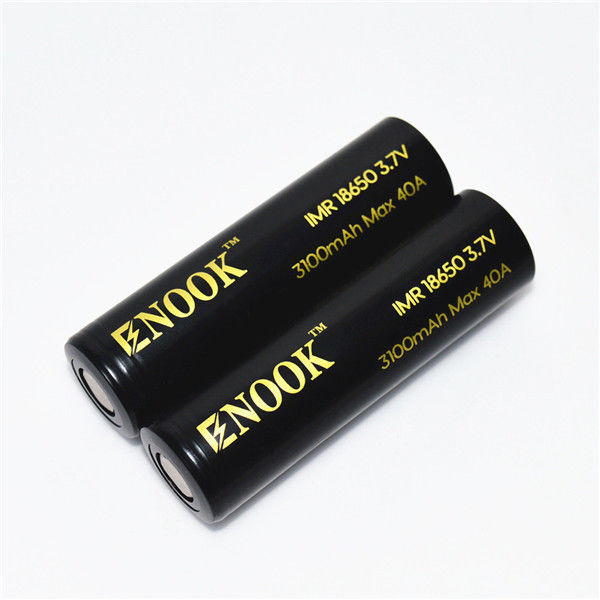 3100mAh 3.7V 18650 Batterie Li-ion a pulsante 40A Batterie ricaricabili ad alto drenaggio