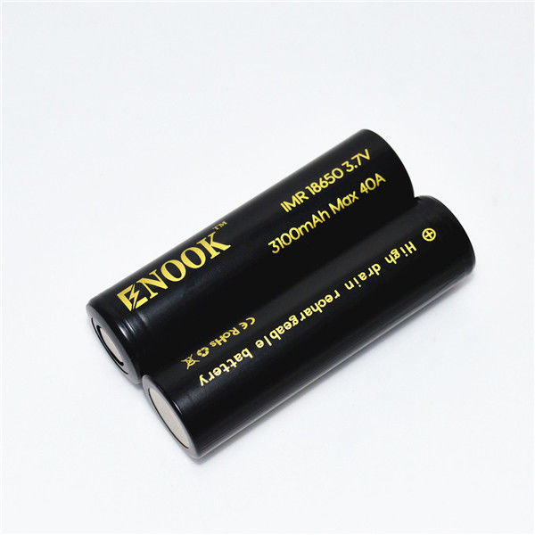 3100mAh 3.7V 18650 Batterie Li-ion a pulsante 40A Batterie ricaricabili ad alto drenaggio