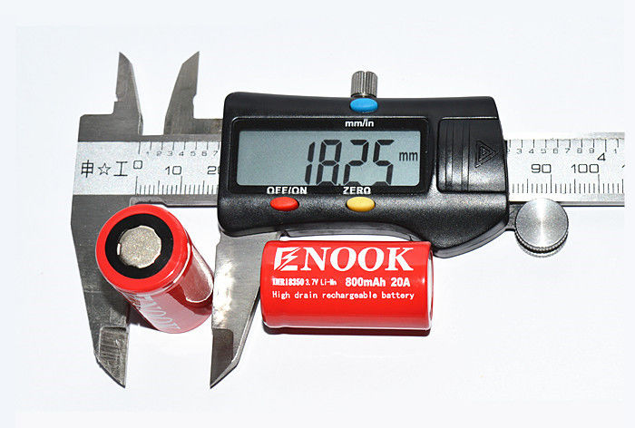 Batteria ricaricabile IMR Li Ion 800mAh 20amp 18350 Li Mn Batteria per torcia