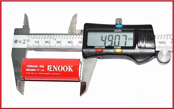 18490 1200mAh 20A 3.7V Bicicleta elettrica Batteria ricaricabile Cella piana Tipo