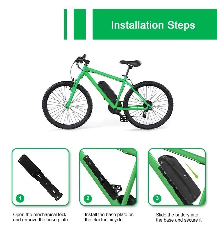 10h 13h 15h 20h 25h 1000w 36v 48v 24v Litio Hailong Ion Bafang e-bike elettrica Bicicletta Black batteria al litio