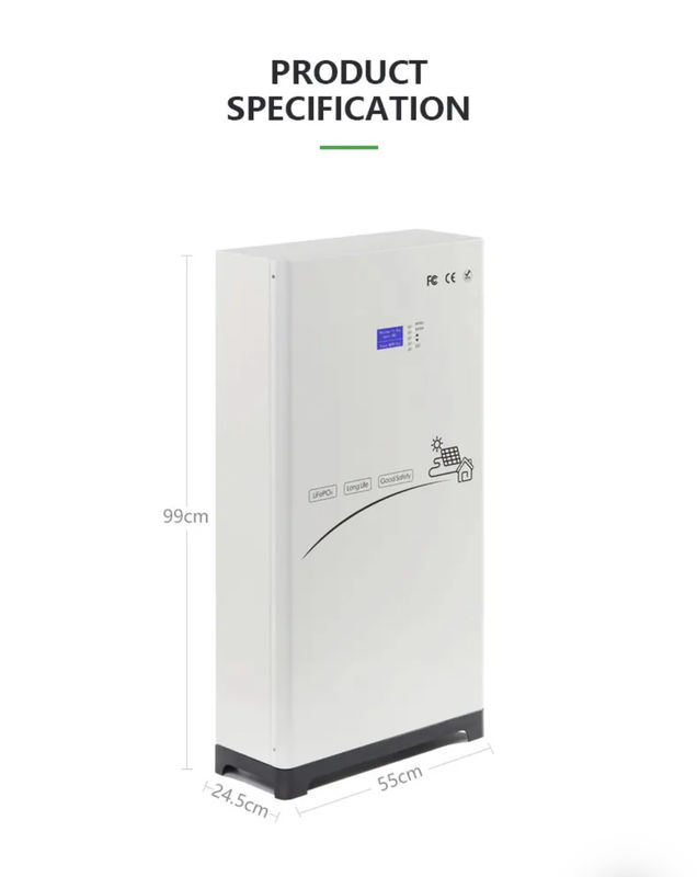 LifePO4 Lithium Battery Pack Sistema di accumulo di energia solare 51.2V Griglia ibrida IP20 10~20 Kwh