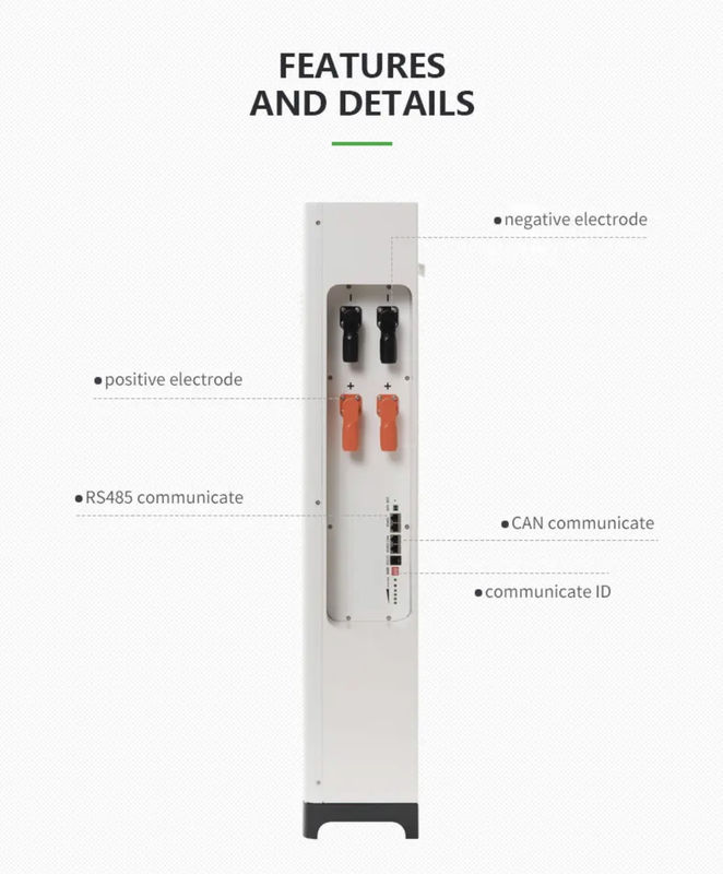 LifePO4 Lithium Battery Pack Sistema di accumulo di energia solare 51.2V Griglia ibrida IP20 10~20 Kwh