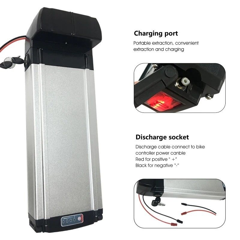 Eco-Friendly Rear Rack E Bike Battery Pack Sliver Batteria agli ioni di litio per biciclette elettriche