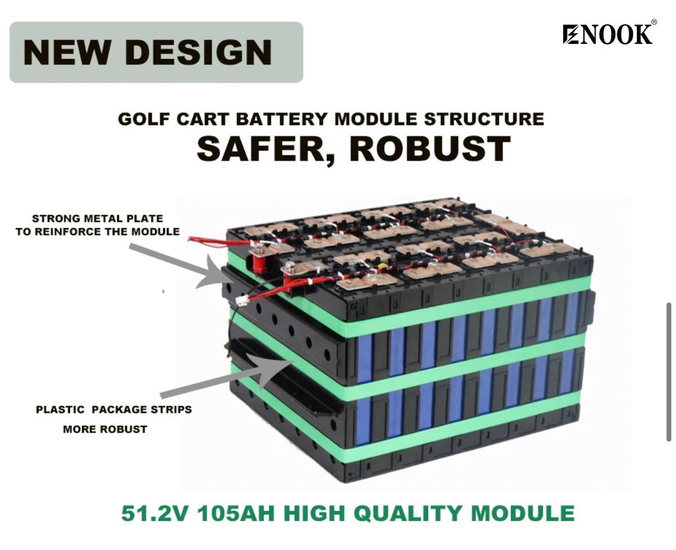 Batteria al litio-ferro-fosfato ecologica Batteria al litio-ione per carrelli da golf 472*334*243mm
