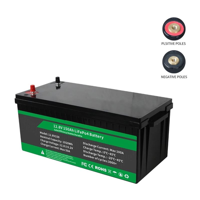 lifepo4 pack 12,8v 100ah 200ah 300ah batteria al litio con Smart BMS per il backup di energia