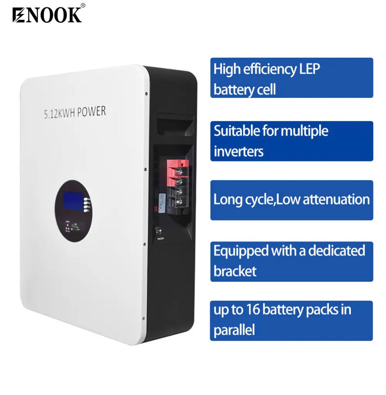 LFP Home Energy Storage Battery 6000x Durata del ciclo 5.12kwh PowerWall 51.2V 100Ah alimentazione di emergenza