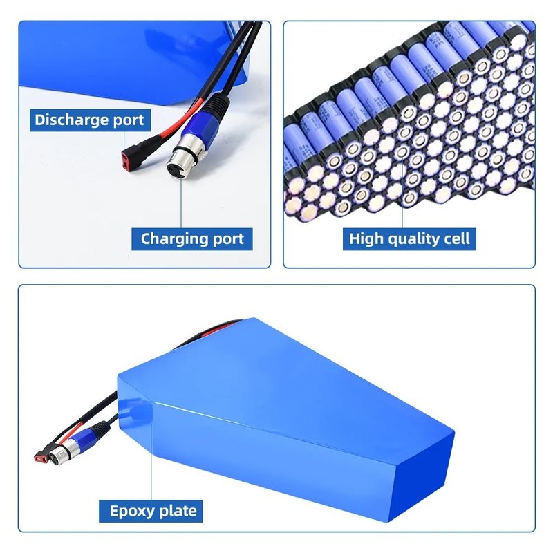 18650 Triangolo cellulare 36V/ 48V/ 52V/ 60V/ 72V Batteria per biciclette elettriche con capacità 13Ah~17.5Ah