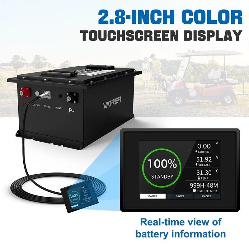 36v 48v 72v 100ah 200ah Batteria del carrello da golf agli ioni di litio per l'ambiente