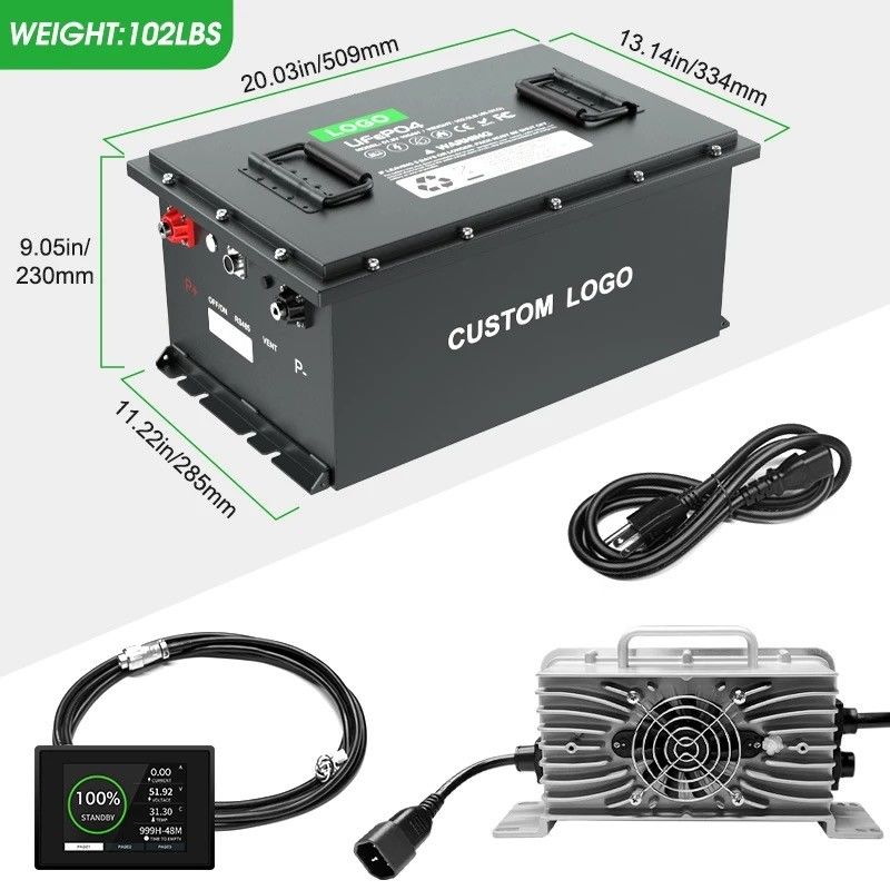 105ah 150ah 24v 36 volt 72V batteria al litio ferro fosfato batteria per carrello da golf batteria di lunga durata