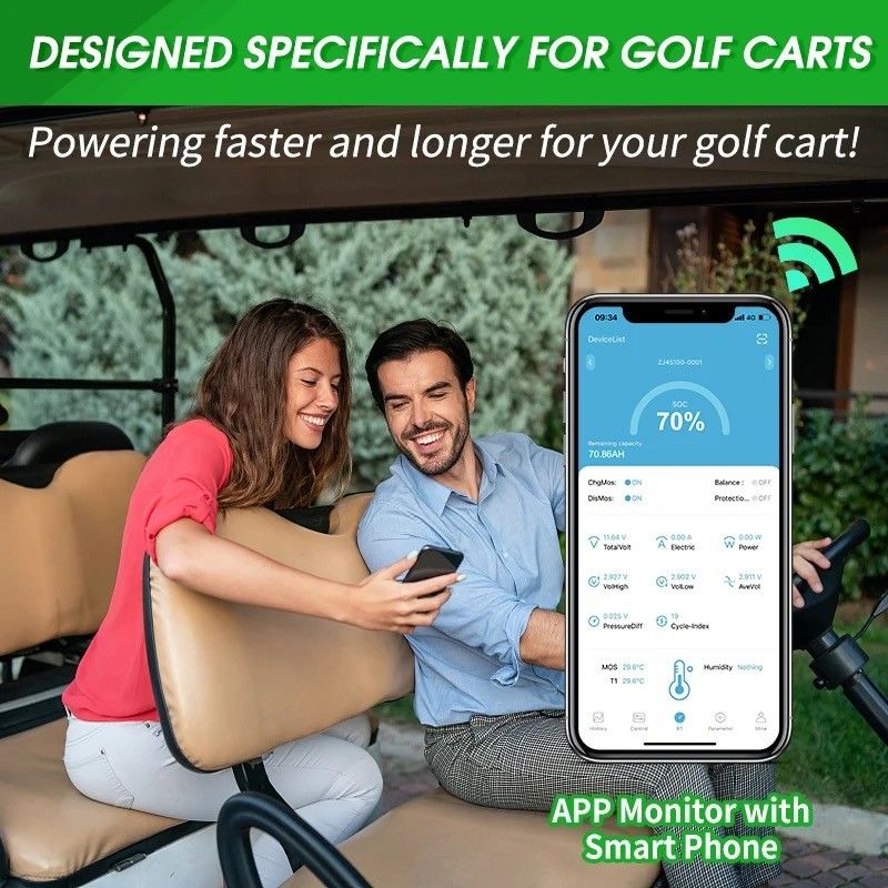 36V 48V 72V 96V 100Ah 200Ah 300Ah LiFePO4 Golf Cart Battery con 150A di scarica continua