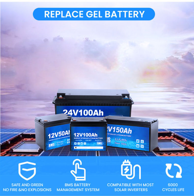 Vita del ciclo profondo 4000 volte 12V 200ah Batteria LiFePO4 per sistema di accumulo solare domestico e camper